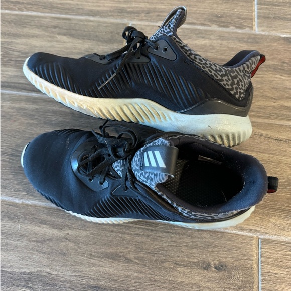 Adidas Alphabounce Black Gray Animal Print Athletic Sneakers Women’s - Picture 1 of 5